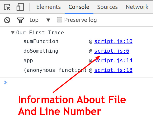 file and line number info from console.trace