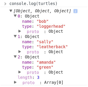 console log debugging output
